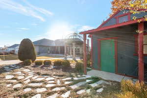 View of yard featuring a gazebo