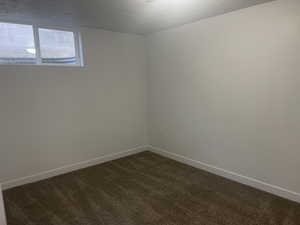 Spare room with dark carpet