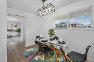 Dining area featuring hardwood / wood-style floors