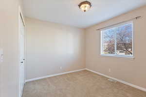 View of carpeted spare room