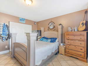 View of tiled bedroom