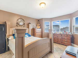 View of tiled bedroom