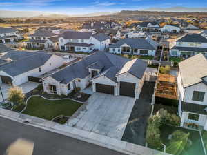 Aerial view featuring a mountain view