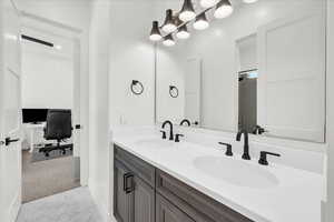 Bathroom featuring vanity