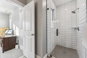 Bathroom featuring an enclosed shower