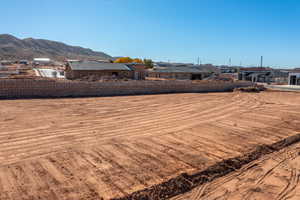 View of yard with a mountain view