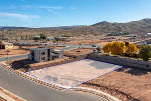 Bird's eye view with a mountain view