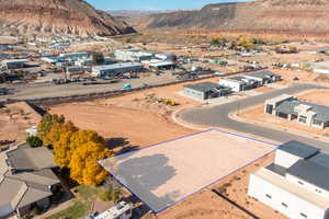 Bird's eye view with a mountain view