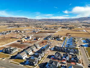 Drone / aerial view with a mountain view