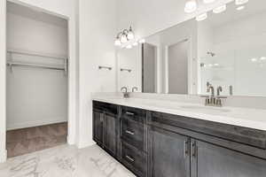 Bathroom featuring vanity