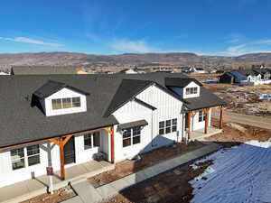 Modern farmhouse style home with a mountain view