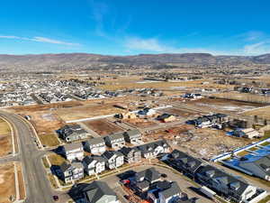 Drone / aerial view featuring a mountain view