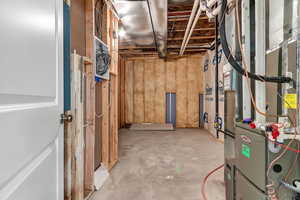 Basement with heating unit