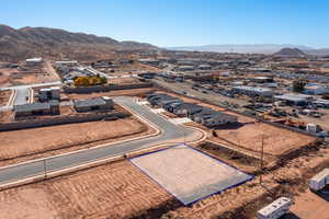 Aerial view featuring a mountain view