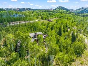 Bird's eye view featuring a mountain view