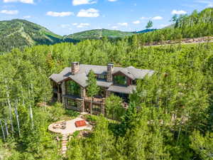 Bird's eye view featuring a mountain view