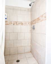 Bathroom with a shower with curtain