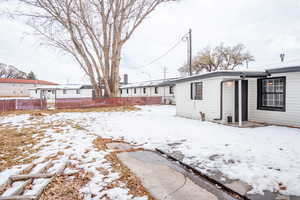 View of snow covered house