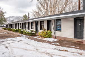 View of front of property featuring a mountain view