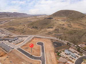 Aerial view featuring a mountain view