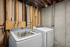 Laundry room with washer and dryer