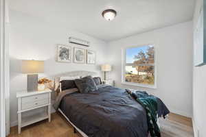 Bedroom with light wood-type flooring