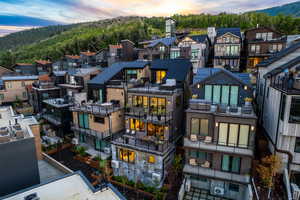 View of aerial view at dusk