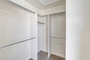 Primary bedroom walk-in closet