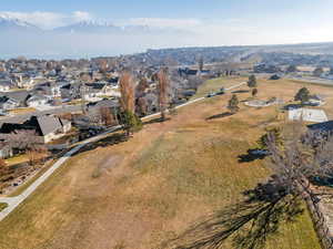 Aerial view of park next to property