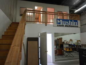 View of staircase in warehouse