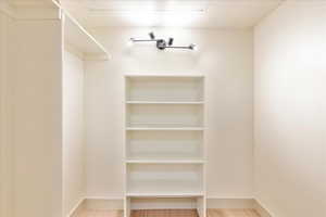 Walk in closet featuring hardwood / wood-style floors