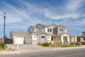 View of front of house featuring a garage