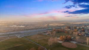 View of aerial view at dusk