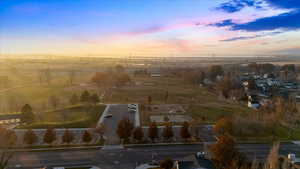 View of aerial view at dusk