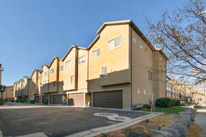 View of property with a garage