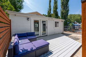 Deck featuring outdoor lounge area