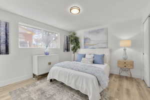 Bedroom featuring light hardwood / wood-style floors