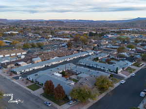 Drone / aerial view with a mountain view