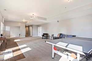 Playroom featuring carpet floors