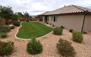 View of yard featuring a patio