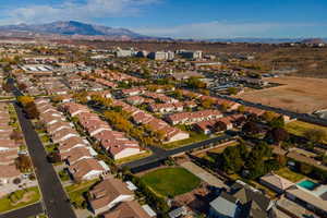 Aerial view featuring a mountain view