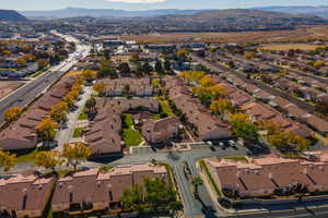 Bird's eye view with a mountain view