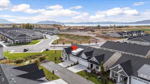 Bird's eye view featuring a mountain view