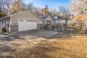 View of front of house with a garage