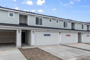 View of front of home with a garage