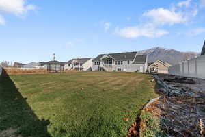 View of yard featuring a mountain view