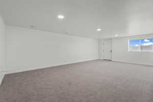 Open family room in the basement