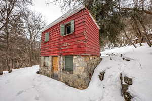 View of snow covered property