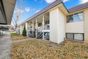 Exterior space with covered porch