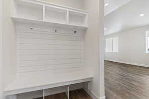 Mudroom featuring hardwood / wood-style floors